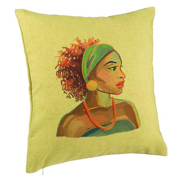 Perna Decorativa, Model Golden African, 40x40 cm, Verde, Husa Detasabila, Burduf 5 Perna Decorativa