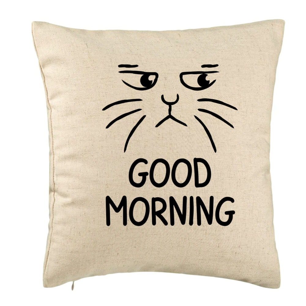 Perna Decorativa, Model Good Morning, 40x40 cm, Bej, Husa Detasabila, Burduf 5 Perna Decorativa