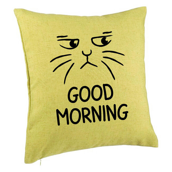 Perna Decorativa, Model Good Morning, 40x40 cm, Verde, Husa Detasabila, Burduf 5 Perna Decorativa