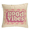 Perna Decorativa, Model Good Vibes, 40x40 cm, Bej, Husa Detasabila, Burduf 7 Perna Decorativa