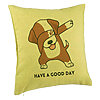 Perna Decorativa, Model Have a Good Day, 40x40 cm, Verde, Husa Detasabila, Burduf 7 Perna Decorativa