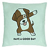 Perna Decorativa, Model Have a Good Day, 40x40 cm, Verde Menta, Husa Detasabila, Burduf 22 Perna Decorativa