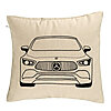 Perna Decorativa, Model Hey Mercedes, 40x40 cm, Bej, Husa Detasabila, Burduf 7 Perna Decorativa