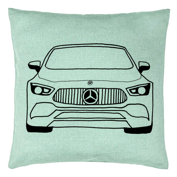 Perna Decorativa, Model Hey Mercedes, 40x40 cm, Verde Menta, Husa Detasabila, Burduf 15 Perna Decorativa