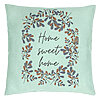 Perna Decorativa, Model Home Sweet Home, 40x40 cm, Verde Menta, Husa Detasabila, Burduf 22 Perna Decorativa