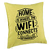 Perna Decorativa, Model Home is Where WIFI Connects Automatically, 40x40 cm, Verde, Husa Detasabila, Burduf 7 Perna Decorativa