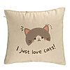 Perna Decorativa, Model I Just Love Cats, 40x40 cm, Bej, Husa Detasabila, Burduf 7 Perna Decorativa