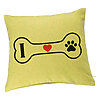 Perna Decorativa, Model I love Doggos, 40x40 cm, Verde, Husa Detasabila, Burduf 7 Perna Decorativa