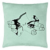Perna Decorativa, Model I see You, 40x40 cm, Verde Menta, Husa Detasabila, Burduf 22 Perna Decorativa