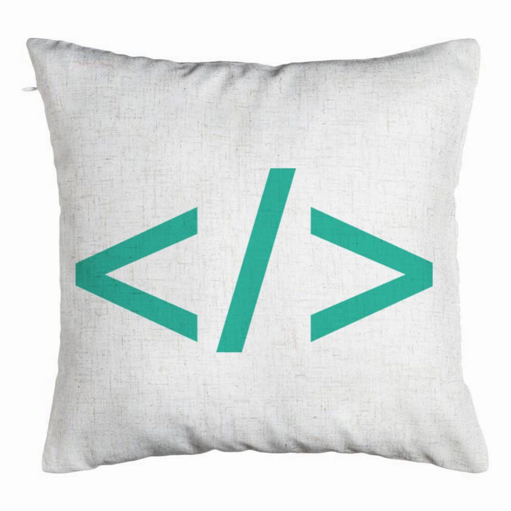 Perna Decorativa, Model IT Coder, 40x40 cm, Alb Murdar, Husa Detasabila, Burduf 5 Perna Decorativa
