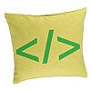 Perna Decorativa, Model IT Coder, 40x40 cm, Verde, Husa Detasabila, Burduf 7 Perna Decorativa