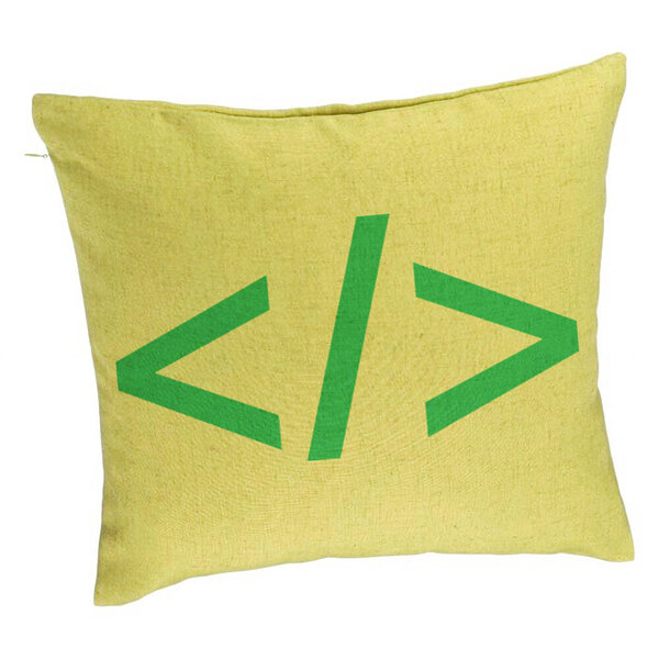 Perna Decorativa, Model IT Coder, 40x40 cm, Verde, Husa Detasabila, Burduf 5 Perna Decorativa