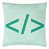 Perna Decorativa, Model IT Coder, 40x40 cm, Verde Menta, Husa Detasabila, Burduf 22 Perna Decorativa