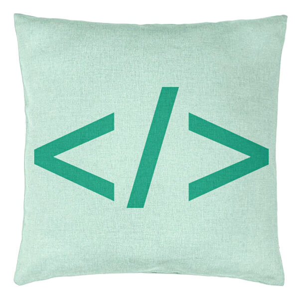 Perna Decorativa, Model IT Coder, 40x40 cm, Verde Menta, Husa Detasabila, Burduf 15 Perna Decorativa