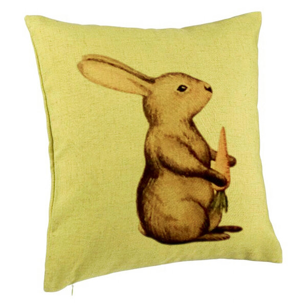Perna Decorativa, Model Iepuras, 40x40 cm, Verde, Husa Detasabila, Burduf 5 Perna Decorativa