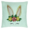 Perna Decorativa, Model Iepuras Floral, 40x40 cm, Verde Menta, Husa Detasabila, Burduf 22 Perna Decorativa