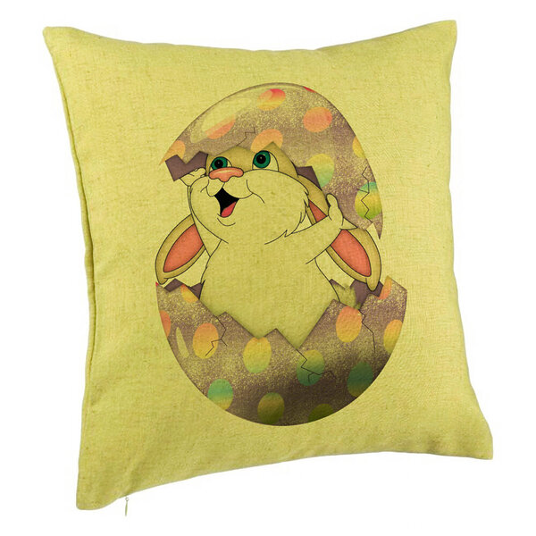 Perna Decorativa, Model Iepurasul Fericit, 40x40 cm, Verde, Husa Detasabila, Burduf 5 Perna Decorativa