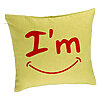Perna Decorativa, Model I'm Happy, 40x40 cm, Verde, Husa Detasabila, Burduf 7 Perna Decorativa