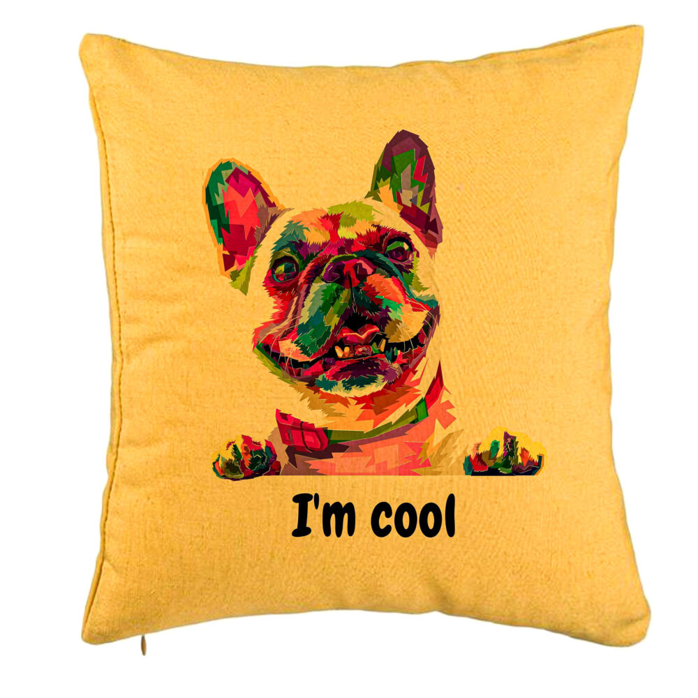 Perna Decorativa, Model I'm cool Colorful, 40x40 cm, Galben, Husa Detasabila, Burduf 5 Perna Decorativa