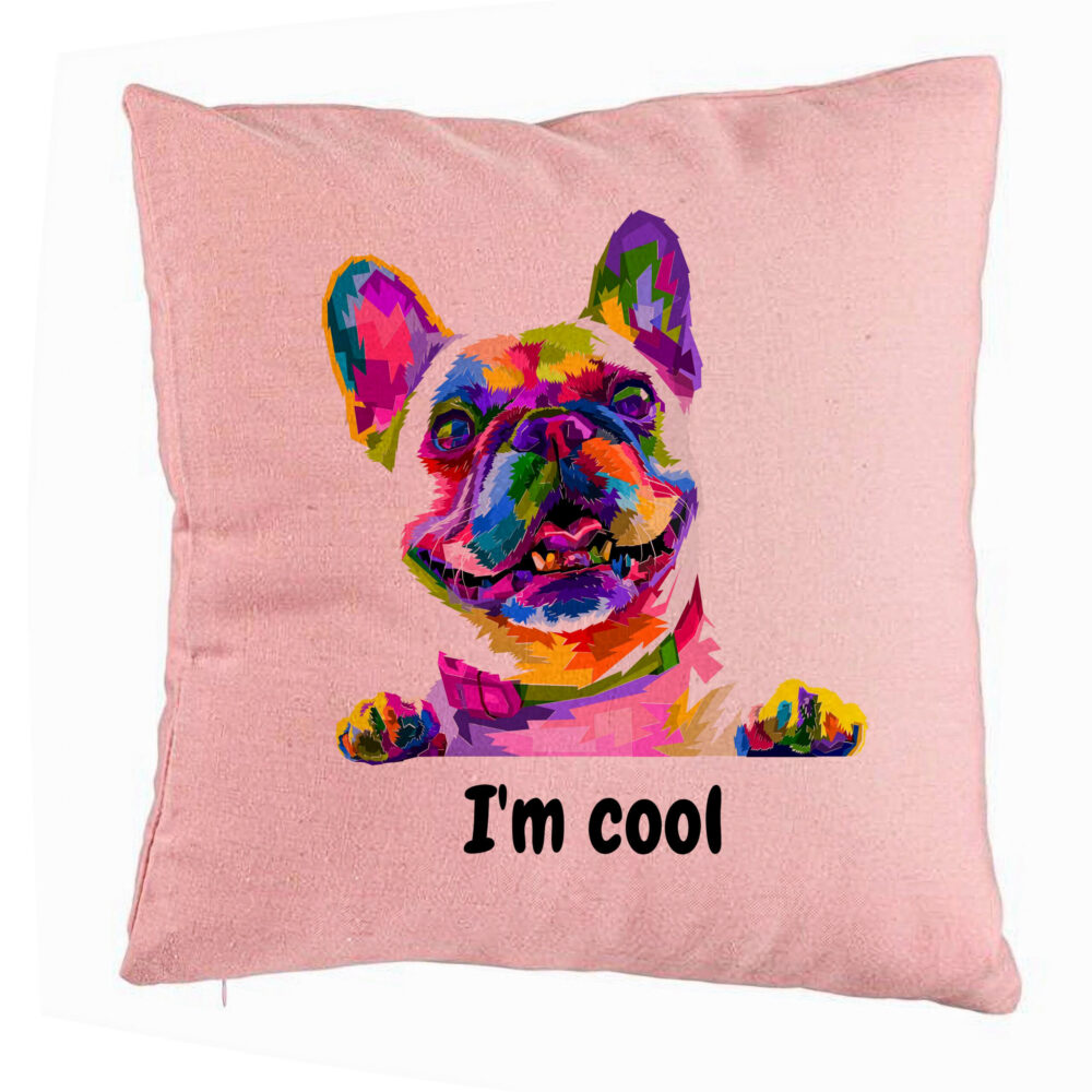 Perna Decorativa, Model I'm cool Colorful, 40x40 cm, Roz, Husa Detasabila, Burduf 5 Perna Decorativa