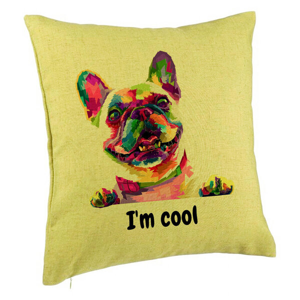 Perna Decorativa, Model I'm cool Colorful, 40x40 cm, Verde, Husa Detasabila, Burduf 5 Perna Decorativa