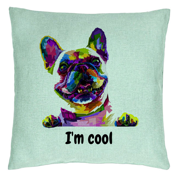 Perna Decorativa, Model I'm cool Colorful, 40x40 cm, Verde Menta, Husa Detasabila, Burduf 15 Perna Decorativa
