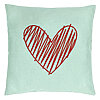 Perna Decorativa, Model Inimioara, 40x40 cm, Verde Menta, Husa Detasabila, Burduf 22 Perna Decorativa