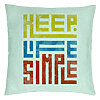 Perna Decorativa, Model Keep Life Simple, 40x40 cm, Verde Menta, Husa Detasabila, Burduf 22 Perna Decorativa