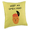 Perna Decorativa, Model Keep an Open Mind, 40x40 cm, Verde, Husa Detasabila, Burduf 7 Perna Decorativa