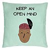 Perna Decorativa, Model Keep an Open Mind, 40x40 cm, Verde Menta, Husa Detasabila, Burduf 22 Perna Decorativa