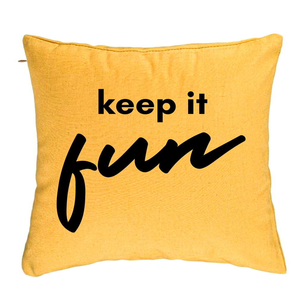 Perna Decorativa, Model Keep it Fun, 40x40 cm, Galben, Husa Detasabila, Burduf 5 Perna Decorativa