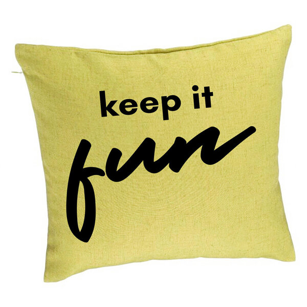 Perna Decorativa, Model Keep it Fun, 40x40 cm, Verde, Husa Detasabila, Burduf 5 Perna Decorativa