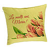 Perna Decorativa, Model La multi ani Maria, 40x40 cm, Verde, Husa Detasabila, Burduf 7 Perna Decorativa