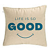 Perna Decorativa, Model Life is So Good, 40x40 cm, Bej, Husa Detasabila, Burduf 7 Perna Decorativa