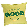 Perna Decorativa, Model Life is So Good, 40x40 cm, Verde, Husa Detasabila, Burduf 7 Perna Decorativa