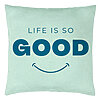 Perna Decorativa, Model Life is So Good, 40x40 cm, Verde Menta, Husa Detasabila, Burduf 22 Perna Decorativa