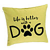 Perna Decorativa, Model Life is better with a Dog, 40x40 cm, Verde, Husa Detasabila, Burduf 7 Perna Decorativa