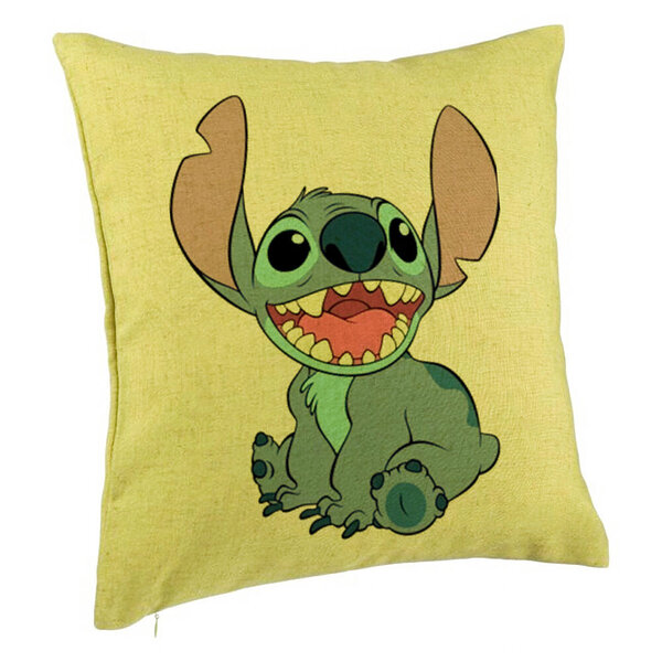 Perna Decorativa, Model Lino din Desene Animate, 40x40 cm, Verde, Husa Detasabila, Burduf 5 Perna Decorativa