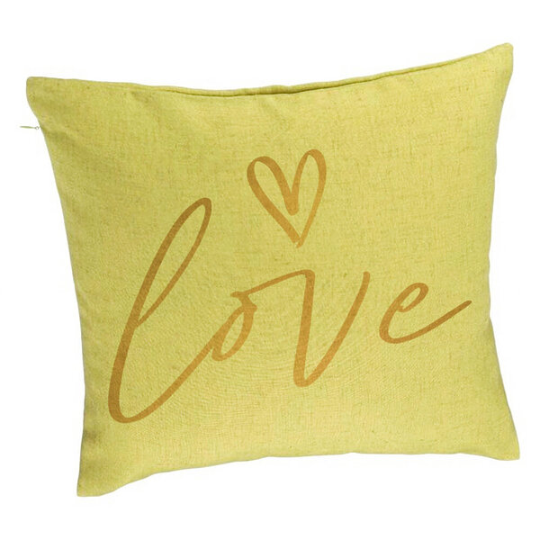 Perna Decorativa, Model Love, 40x40 cm, Verde, Husa Detasabila, Burduf 5 Perna Decorativa