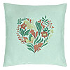 Perna Decorativa, Model Love Flowers, 40x40 cm, Verde Menta, Husa Detasabila, Burduf 22 Perna Decorativa