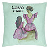 Perna Decorativa, Model Love Mom, 40x40 cm, Verde Menta, Husa Detasabila, Burduf 22 Perna Decorativa
