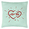 Perna Decorativa, Model Love You, 40x40 cm, Verde Menta, Husa Detasabila, Burduf 22 Perna Decorativa