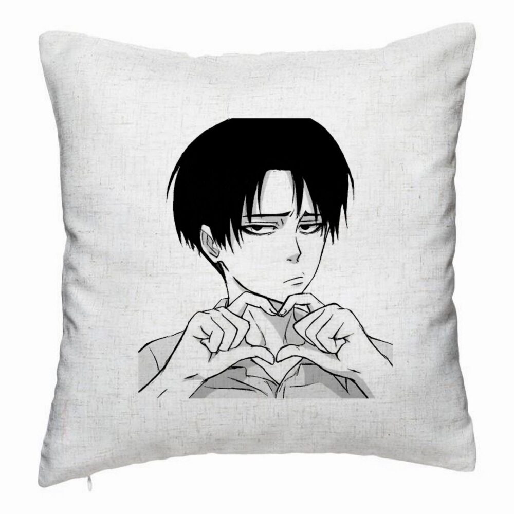 Perna Decorativa, Model Love You Levi, 40x40 cm, Alb Murdar, Husa Detasabila, Burduf 5 Perna Decorativa