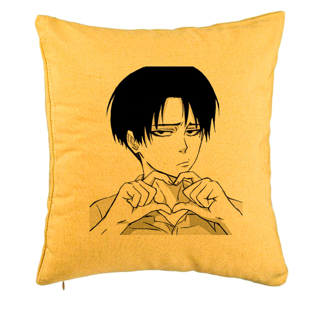 Perna Decorativa, Model Love You Levi, 40x40 cm, Galben, Husa Detasabila, Burduf 5 Perna Decorativa