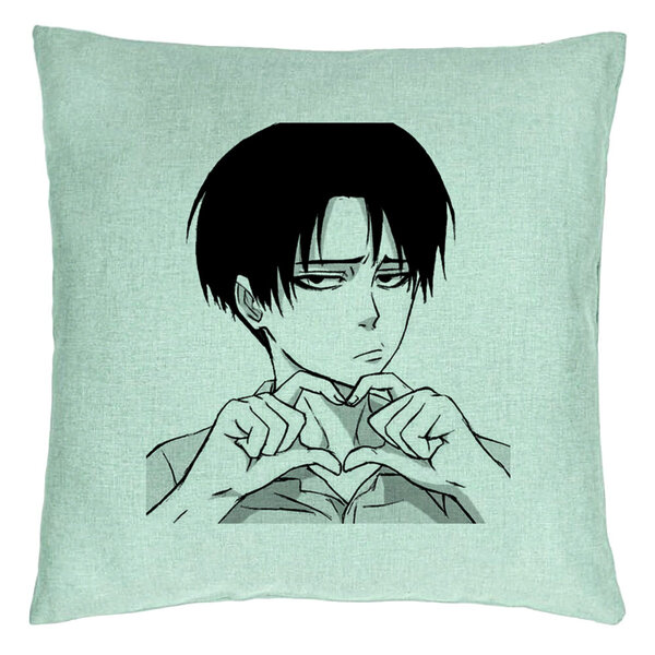 Perna Decorativa, Model Love You Levi, 40x40 cm, Verde Menta, Husa Detasabila, Burduf 15 Perna Decorativa
