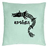Perna Decorativa, Model Lup Dacic Romania, 40x40 cm, Verde Menta, Husa Detasabila, Burduf 22 Perna Decorativa