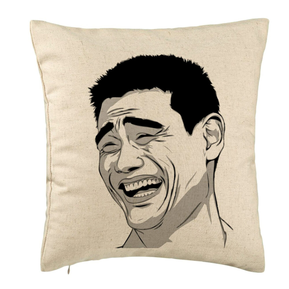 Perna Decorativa, Model Meme, 40x40 cm, Bej, Husa Detasabila, Burduf 5 Perna Decorativa