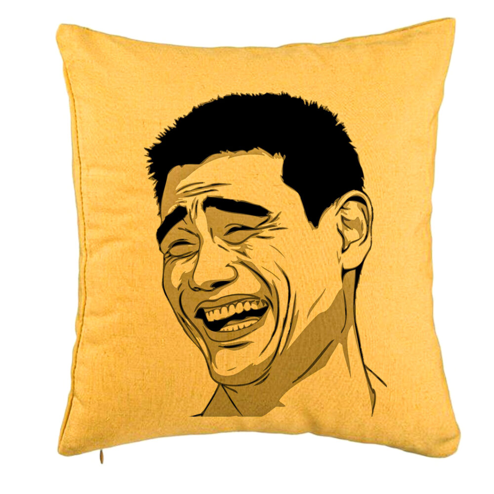 Perna Decorativa, Model Meme, 40x40 cm, Galben, Husa Detasabila, Burduf 5 Perna Decorativa