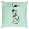 Perna Decorativa, Model Meow, 40x40 cm, Verde Menta, Husa Detasabila, Burduf 22 Perna Decorativa