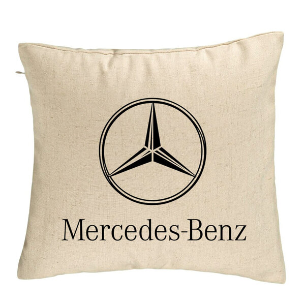 Perna Decorativa, Model Mercedes, 40x40 cm, Bej, Husa Detasabila, Burduf 5 Perna Decorativa